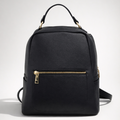 MERY NERA - Zaino Donna in Vera Pelle Nero Elegante con Zip – Design Minimal Chic