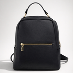 MERY NERA - Zaino Donna in Vera Pelle Nero Elegante con Zip – Design Minimal Chic