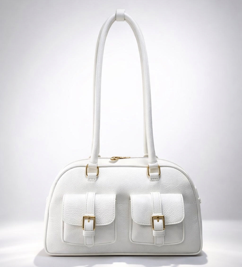Giorgia Bag – Borsa a Spalla in Vera Pelle con Tasche Frontali