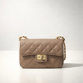 GIULIA BAG ORO ROSATO – Borsa a Tracolla in Vera Pelle Trapuntata con Catena Oro