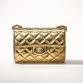 GIULIA BAG ORO – Borsa a Tracolla in Vera Pelle Trapuntata con Catena Oro