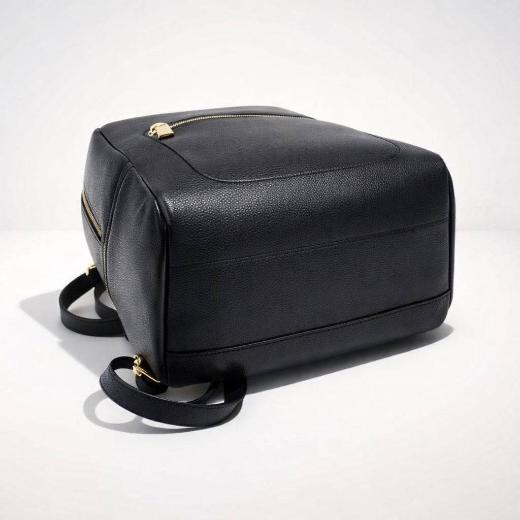 MERY NERA - Zaino Donna in Vera Pelle Nero Elegante con Zip – Design Minimal Chic