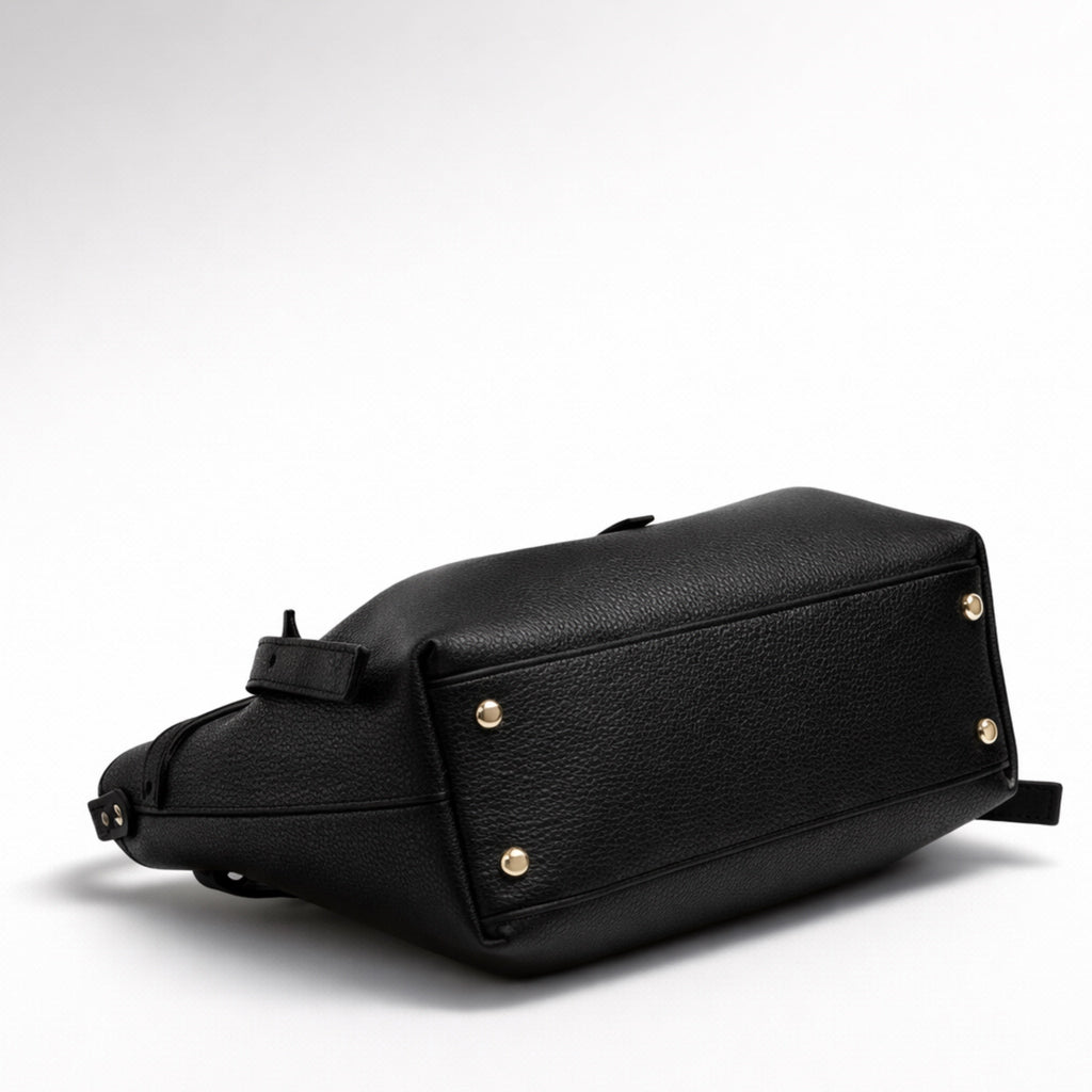 GAIA BAG SMALL NERO – Borsa in Vera Pelle Compatta ed Elegante