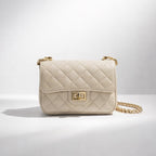 GIULIA BAG – Borsa a Tracolla in Vera Pelle Trapuntata con Catena Oro