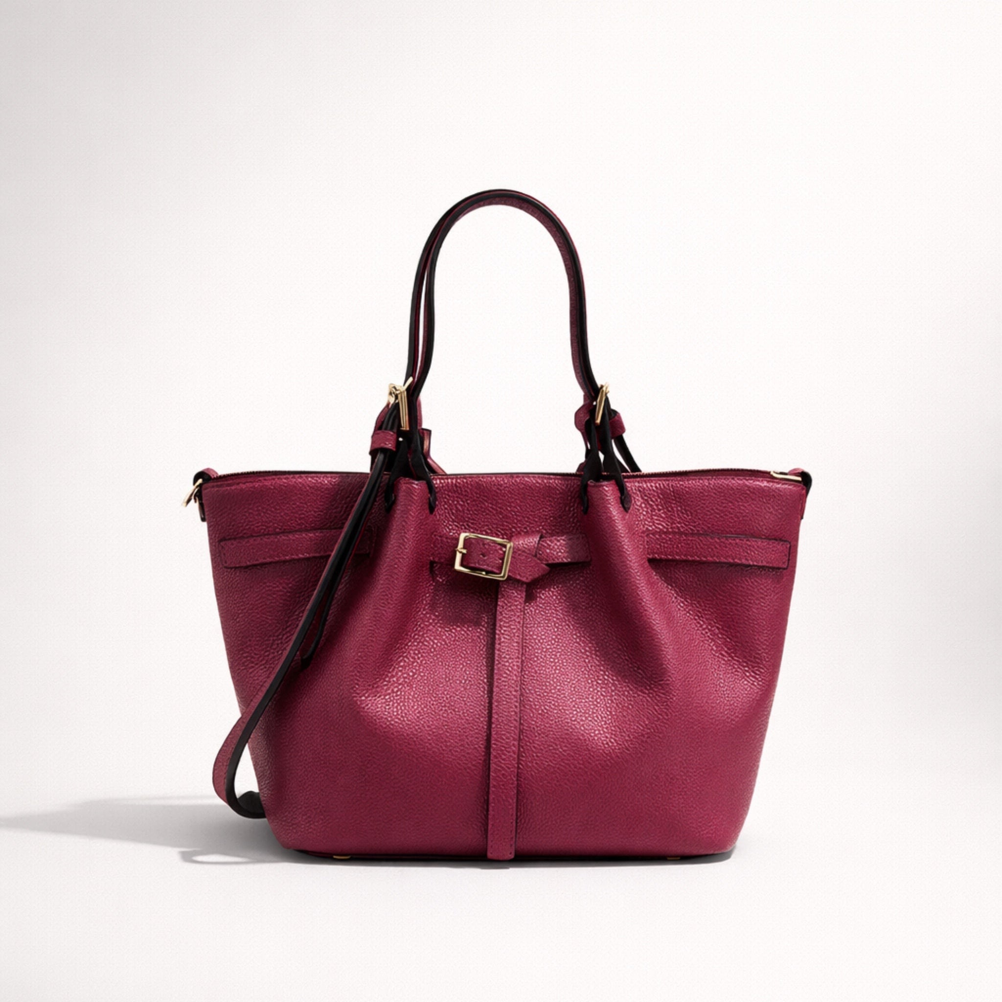 GAIA BAG SMALL FUCSIA – Borsa in Vera Pelle Compatta ed Elegante