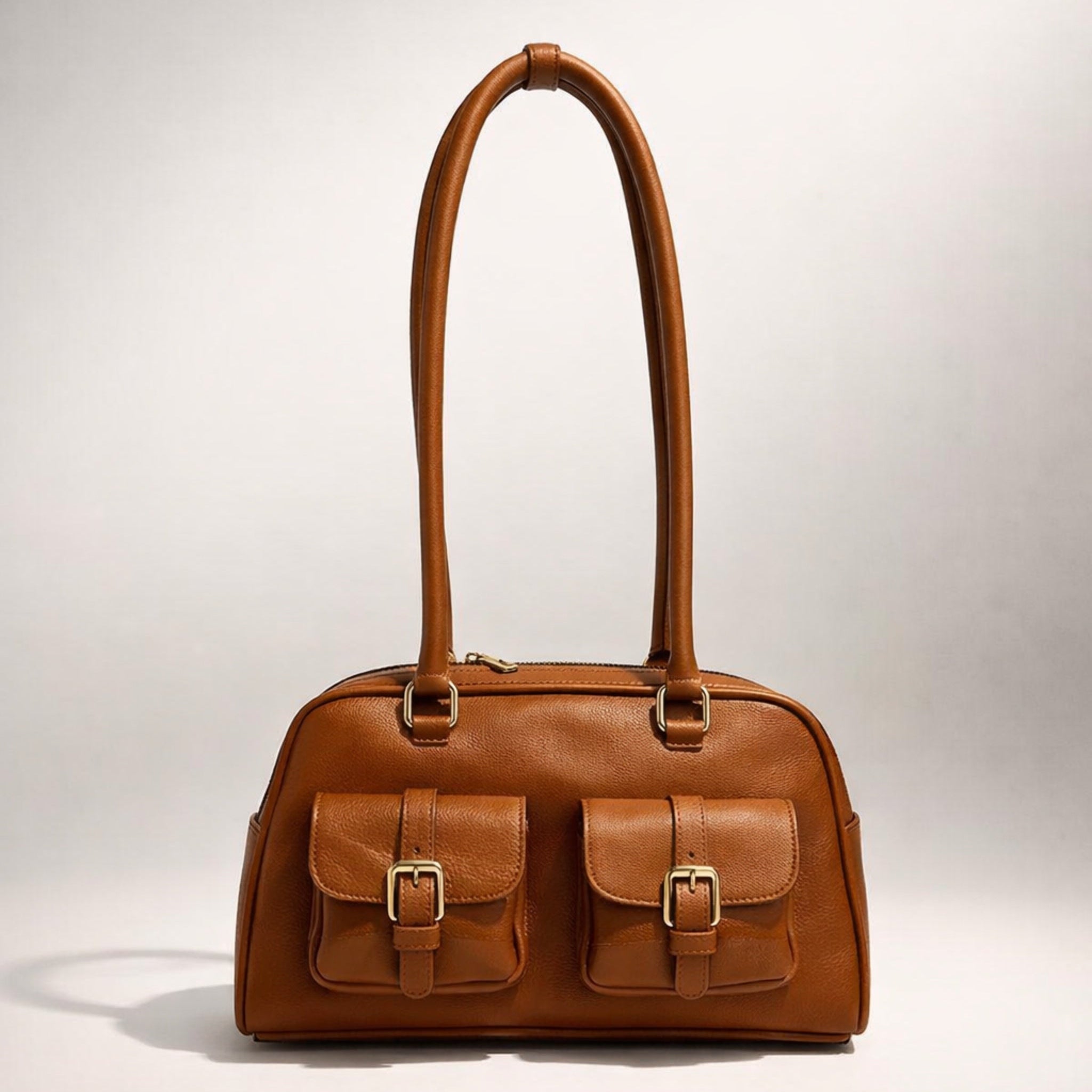 Giorgia Bag – Borsa a Spalla in Vera Pelle con Tasche Frontali