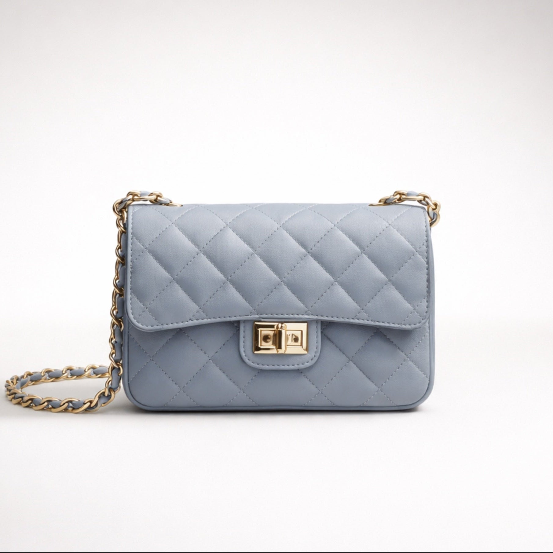 GIULIA BAG – Borsa a Tracolla in Vera Pelle Trapuntata con Catena Oro