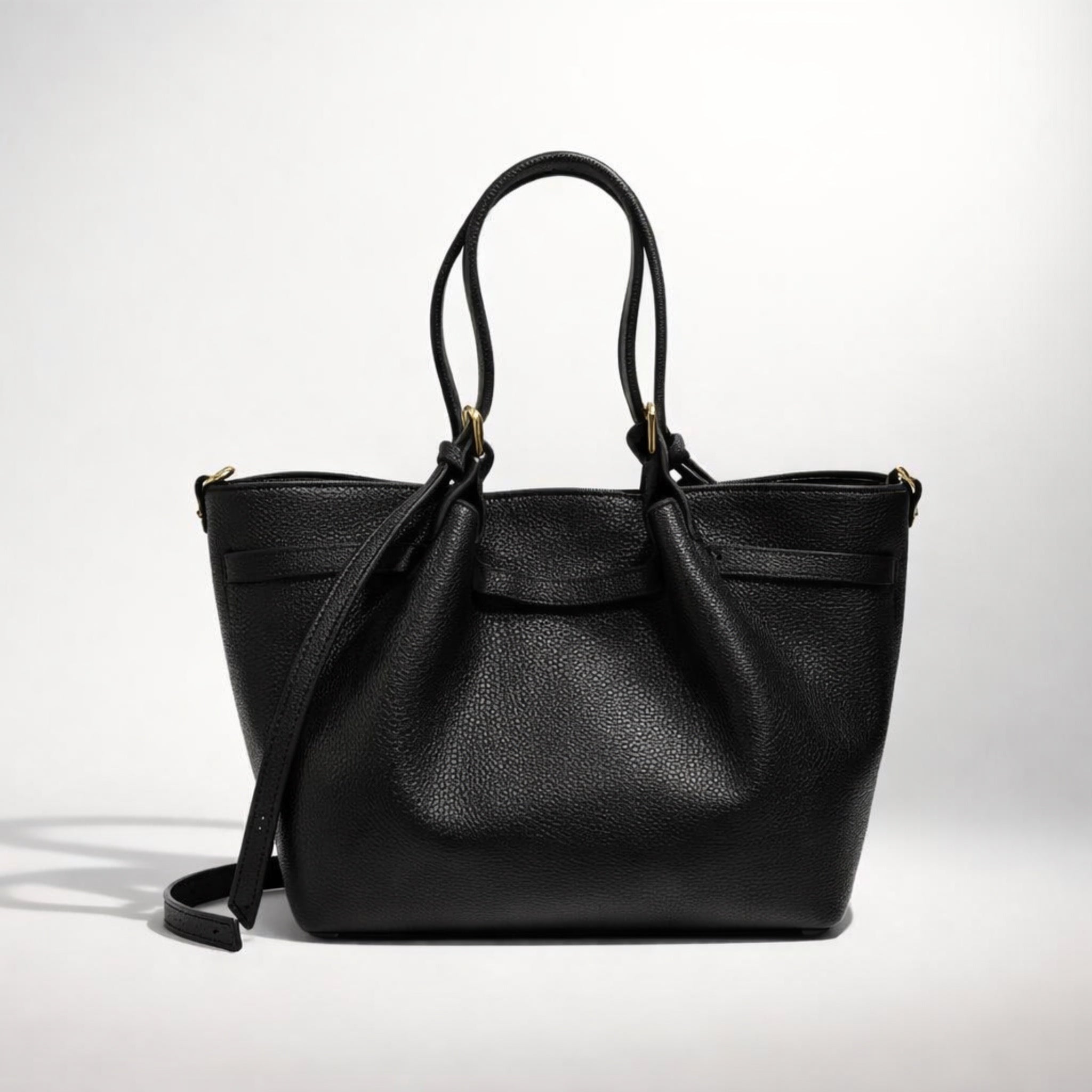 GAIA BAG SMALL NERO – Borsa in Vera Pelle Compatta ed Elegante
