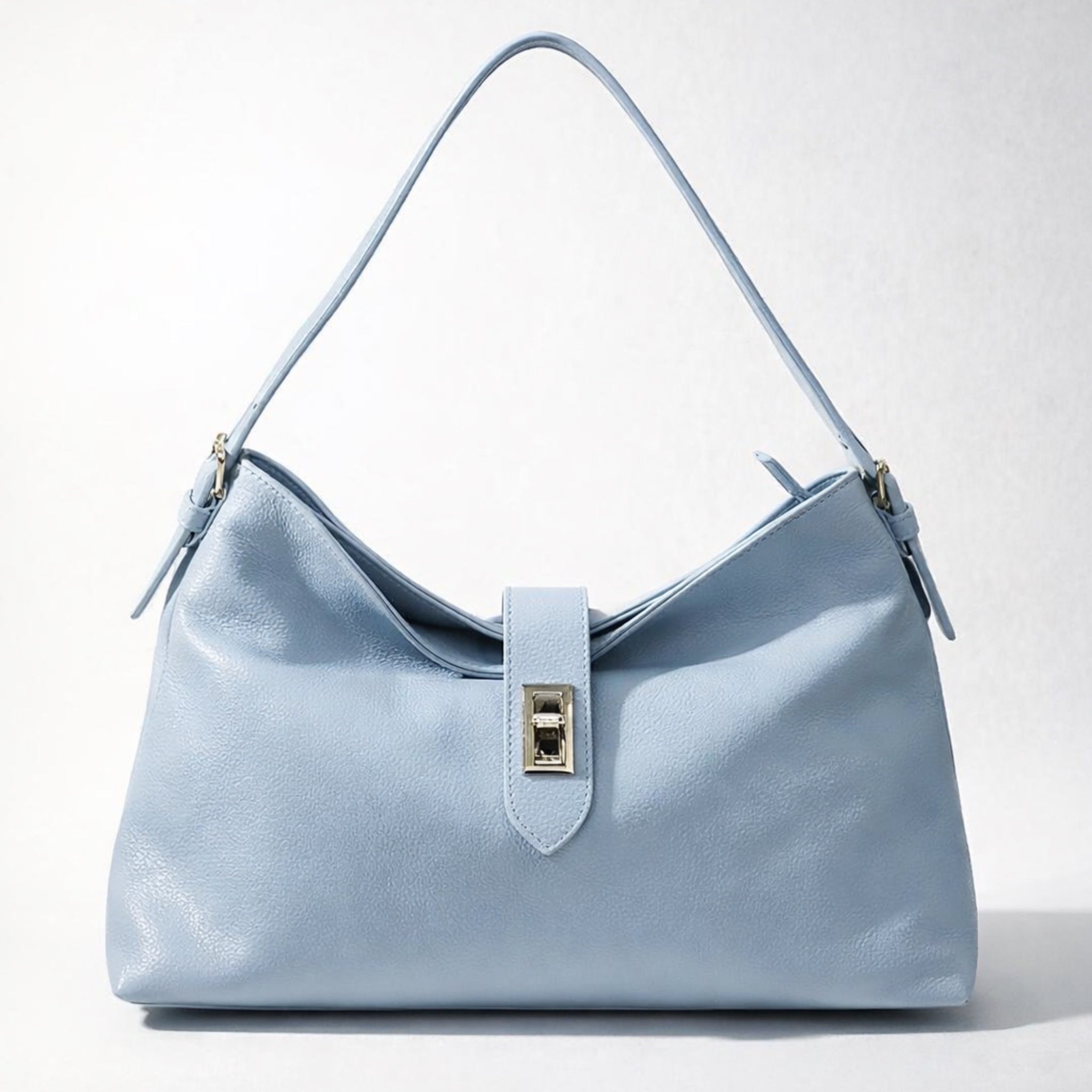 Simona  – Borsa a Spalla in Vera Pelle Elegante con Chiusura Gioiello