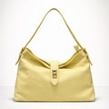 SIMONA BAG GIALLO CHIARO – Borsa a Spalla in Vera Pelle Elegante con Chiusura Gioiello