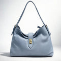 SIMONA BAG  CELESTE – Borsa a Spalla in Vera Pelle Elegante con Chiusura Gioiello