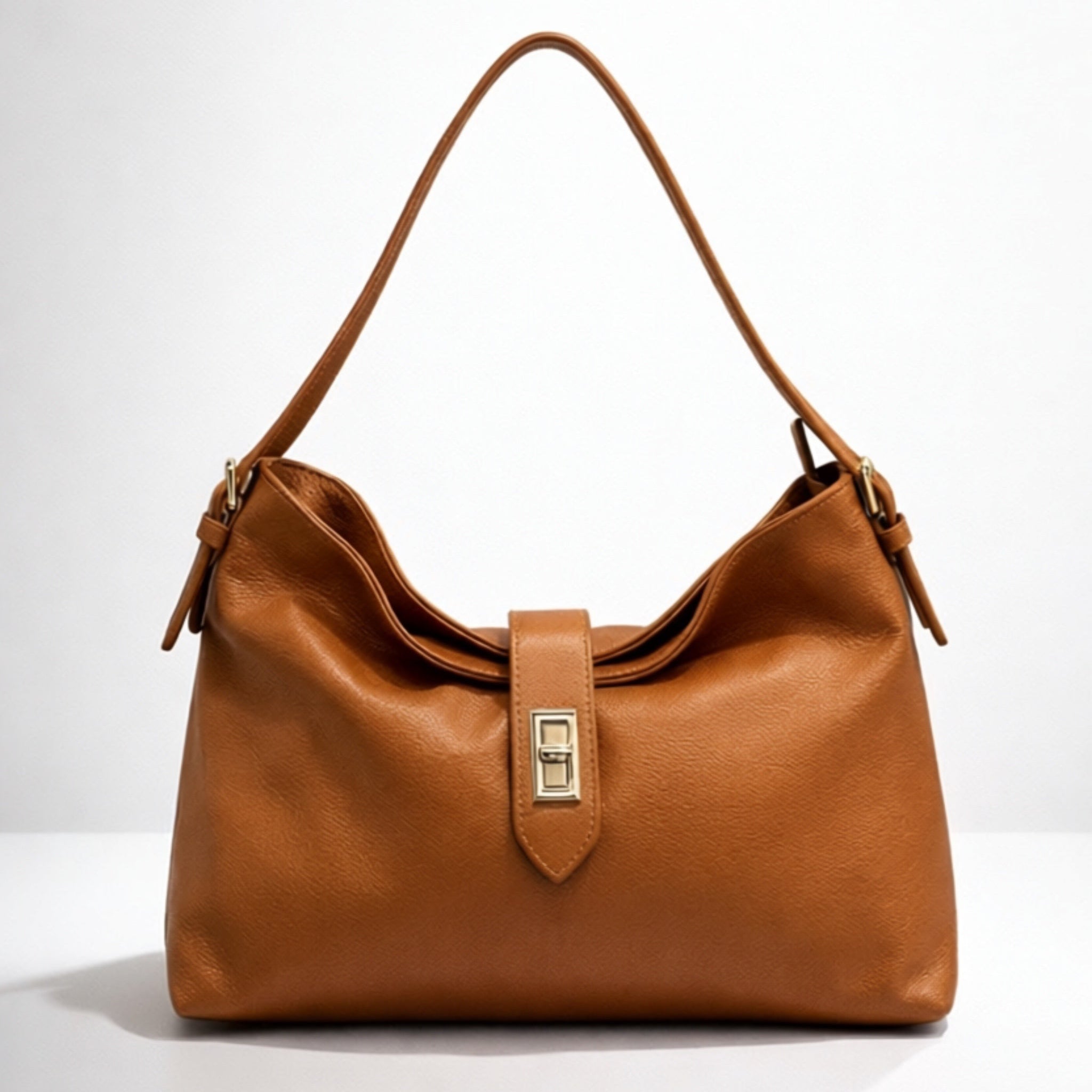 Simona  – Borsa a Spalla in Vera Pelle Elegante con Chiusura Gioiello