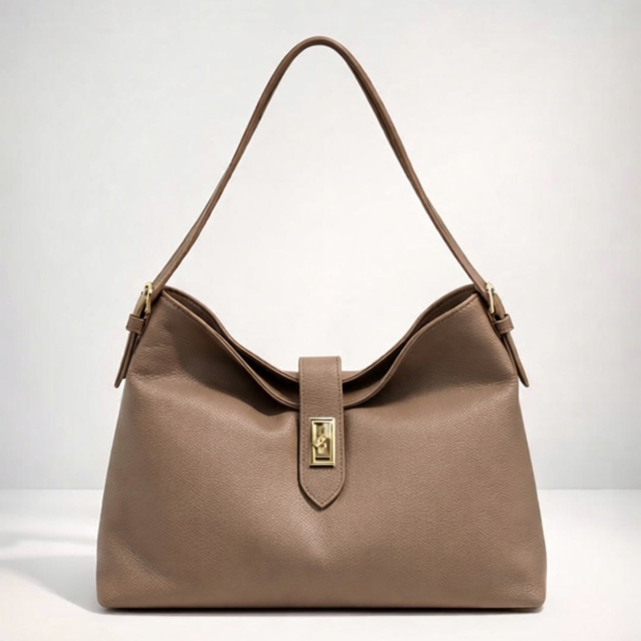 Simona  – Borsa a Spalla in Vera Pelle Elegante con Chiusura Gioiello