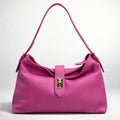SIMONA BAG FUCSIA – Borsa a Spalla in Vera Pelle Elegante con Chiusura Gioiello