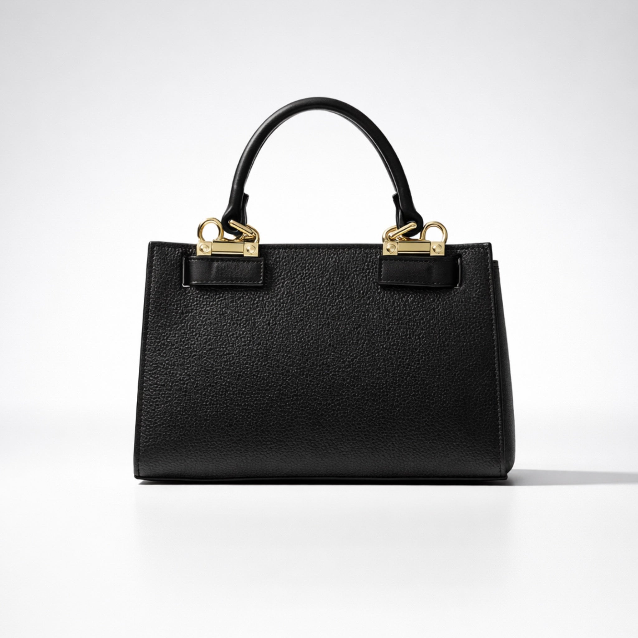SERENA BAG – Borsa a Mano in Vera Pelle Beige Elegante con Dettagli Oro