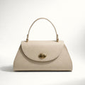 ROBERTA BAG MOCACCINO – Borsa a Mano in Vera Pelle Elegante con Chiusura Oro