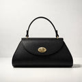 ROBERTA BAG NERA – Borsa a Mano in Vera Pelle Elegante con Chiusura Oro