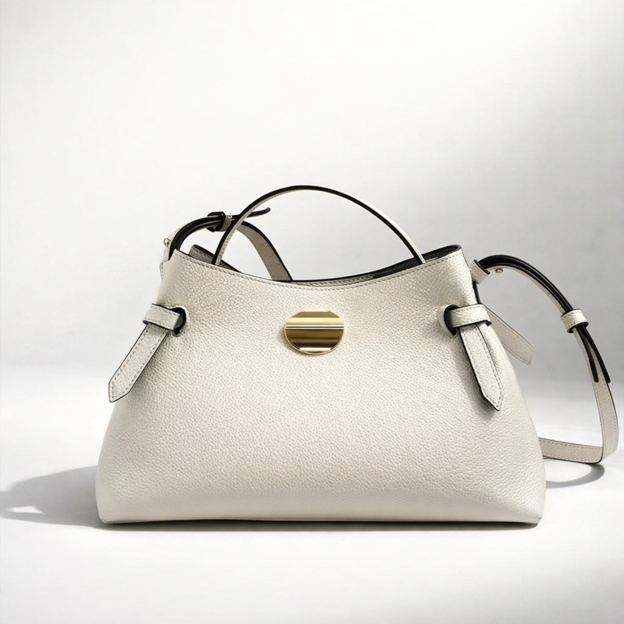 ALESSIA BAG AVORIO – Borsa a Mano in Vera Pelle con Tracolla Elegante