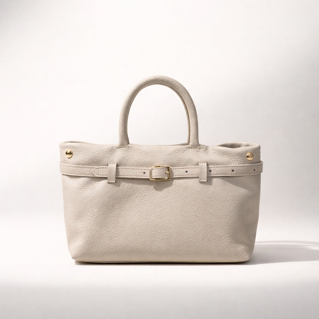 SARA BAG – Borsa in Vera Pelle Trasformabile 2 in 1 con Dettagli Oro