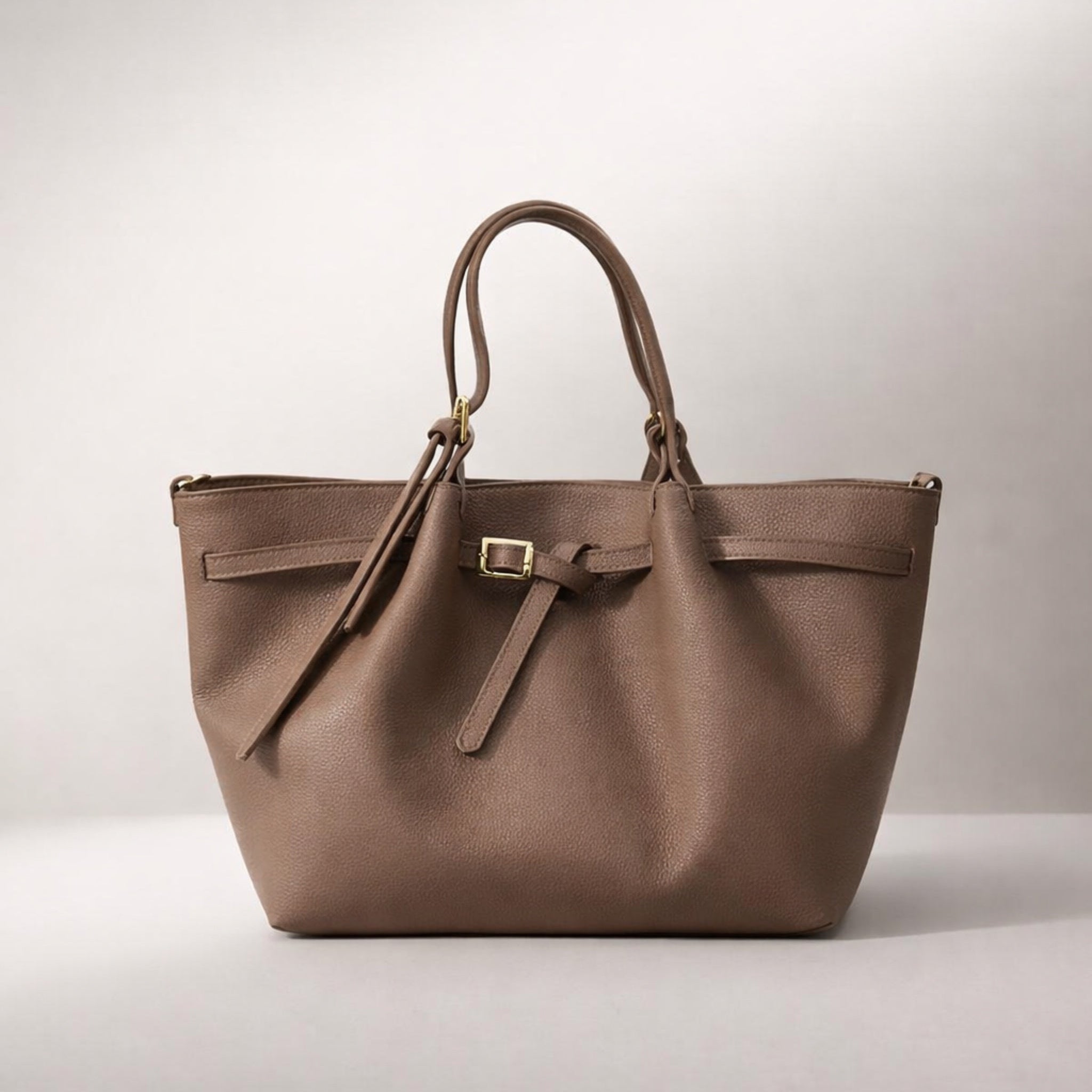 GAIA BAG LARGE TERRA BRUCIATA – Borsa Grande in Vera Pelle Gialla Elegante e Capiente