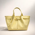 GAIA BAG LARGE  GIALLO CHIARO – Borsa in Vera Pelle Compatta ed Elegante